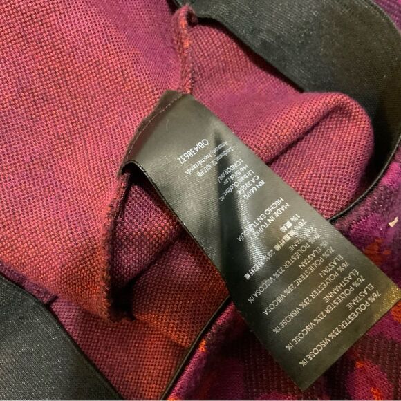 Anthropologie Knit Flare Pants Plum Leopard Print XXS - Picture 10 of 11